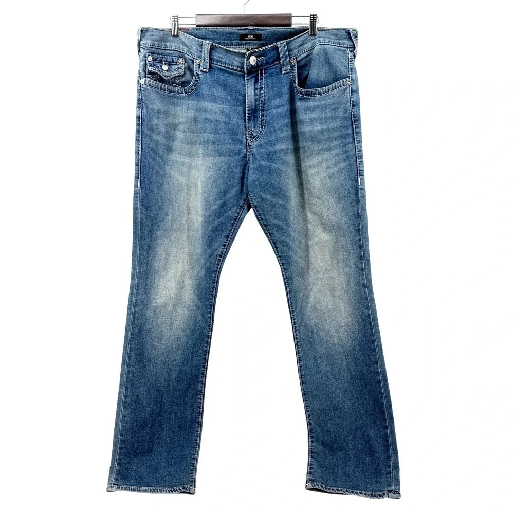 True Religion Ricky Relaxed Straight Mens 40 Medium Wash Jeans